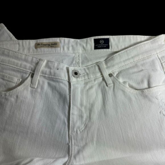 AG Adriano Goldschmied The Legging White Super Skinny Ankle Jeans Sz 28R - Picture 6 of 13